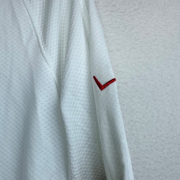 Land's End Verizon White Quarter Zip Pullover Mens Small Casual Workwear Light - Picture 5 of 11